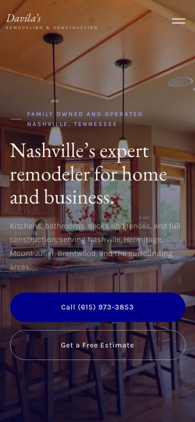 The new homepage on a phone